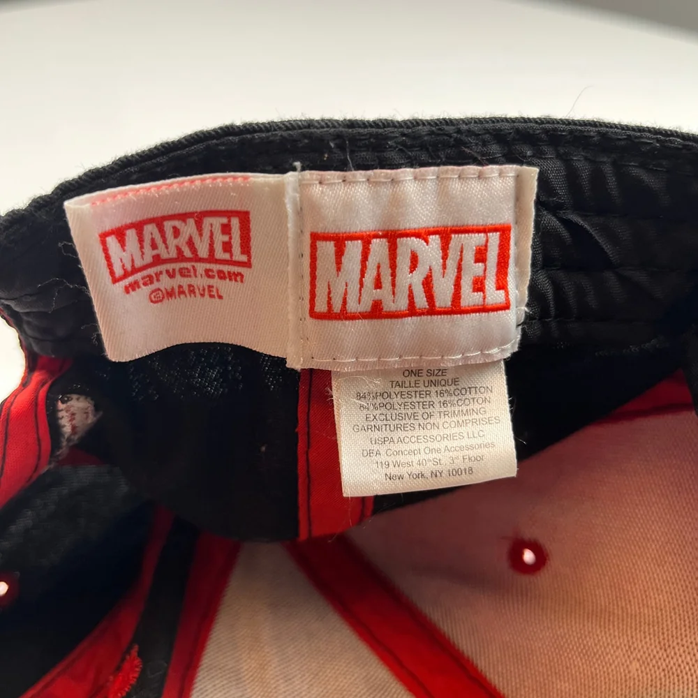 Marvel Deadpool embroided hat snapback red black one size fit most run small - Picture 6 of 6